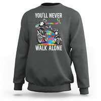 Autism Acceptance Sweatshirt Autism Dad Motocross Rider Father Son Support