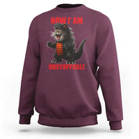 Now I Am Unstoppable Sweatshirt Funny Cute Cat Catzilla - Wonder Print Shop