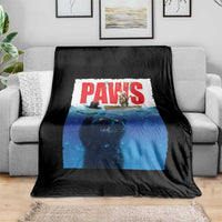 Funny Black Cat Throw Blanket PAWS Parody Kitten Mouse Humorous - Wonder Print Shop