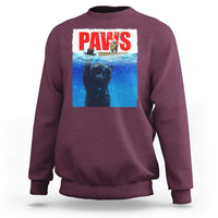 Funny Black Cat Sweatshirt PAWS Parody Kitten Mouse Humorous - Wonder Print Shop