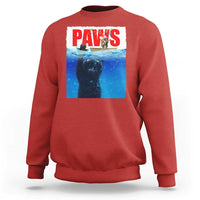 Funny Black Cat Sweatshirt PAWS Parody Kitten Mouse Humorous - Wonder Print Shop