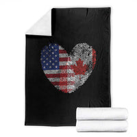 Half Canadian Half American USA Flag Canada America Throw Blanket