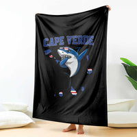 Cape Verde Flag Map Shark Cape Verdean Roots Throw Blanket