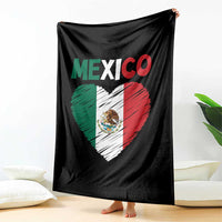 Mexican Flag Heart Mexico City Independence Day Gift Throw Blanket