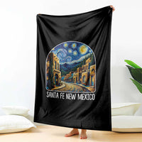 Santa Fe New Mexico Starry Night Style Throw Blanket