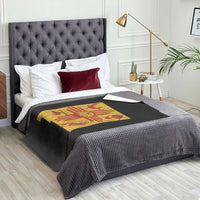 New Mexico State Map Zia Symbol Famous Icons Throw Blanket