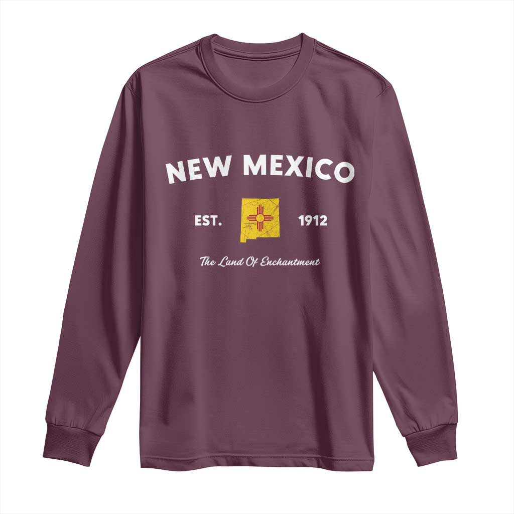 New Mexico Flag Map Zia Sun Souvenir Long Sleeve Shirt