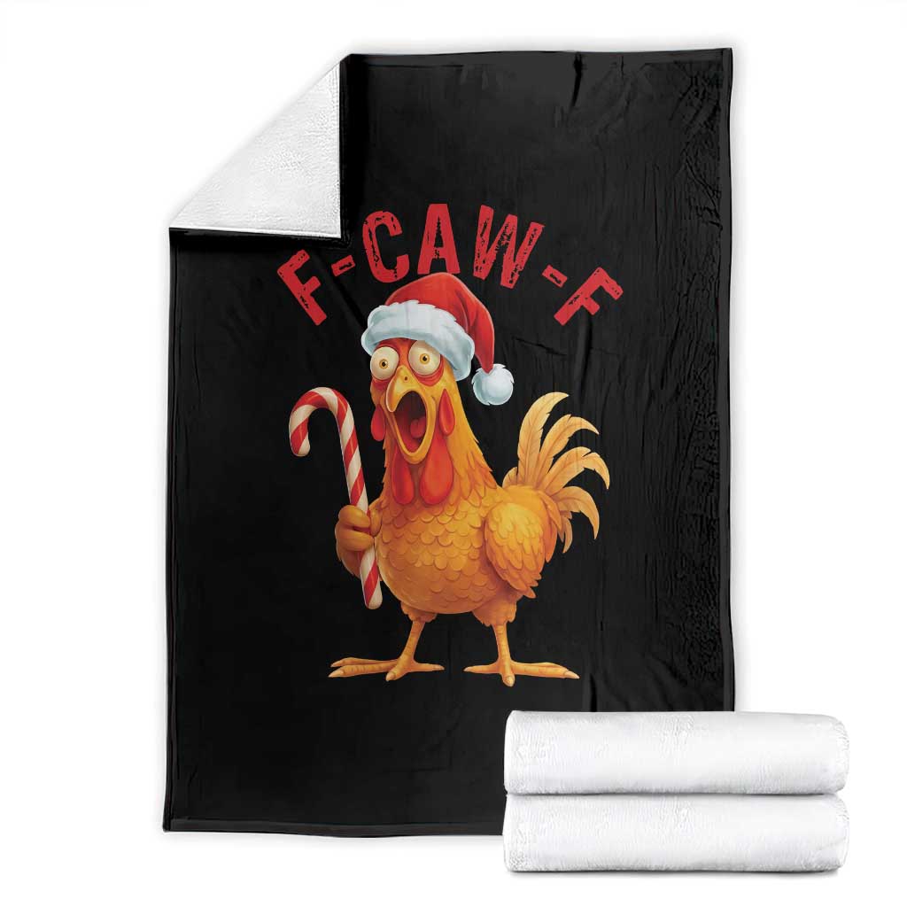 Christmas F Caw F Throw Blanket Funny Chicken Meme - Wonder Print Shop