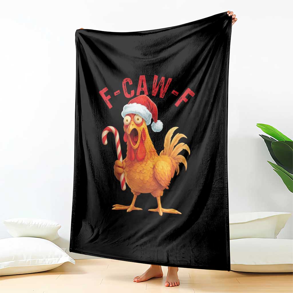 Christmas F Caw F Throw Blanket Funny Chicken Meme - Wonder Print Shop