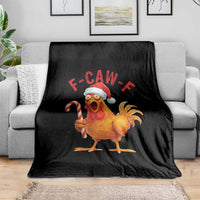 Christmas F Caw F Throw Blanket Funny Chicken Meme - Wonder Print Shop