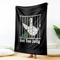 Funny Goose Christmas Throw Blanket Got Too Jolly - Wonder Print Shop