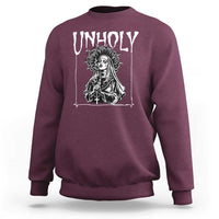 Unholy Nun Sweatshirt Funny Horror Unholy Nun Satan Baphomet Gothic