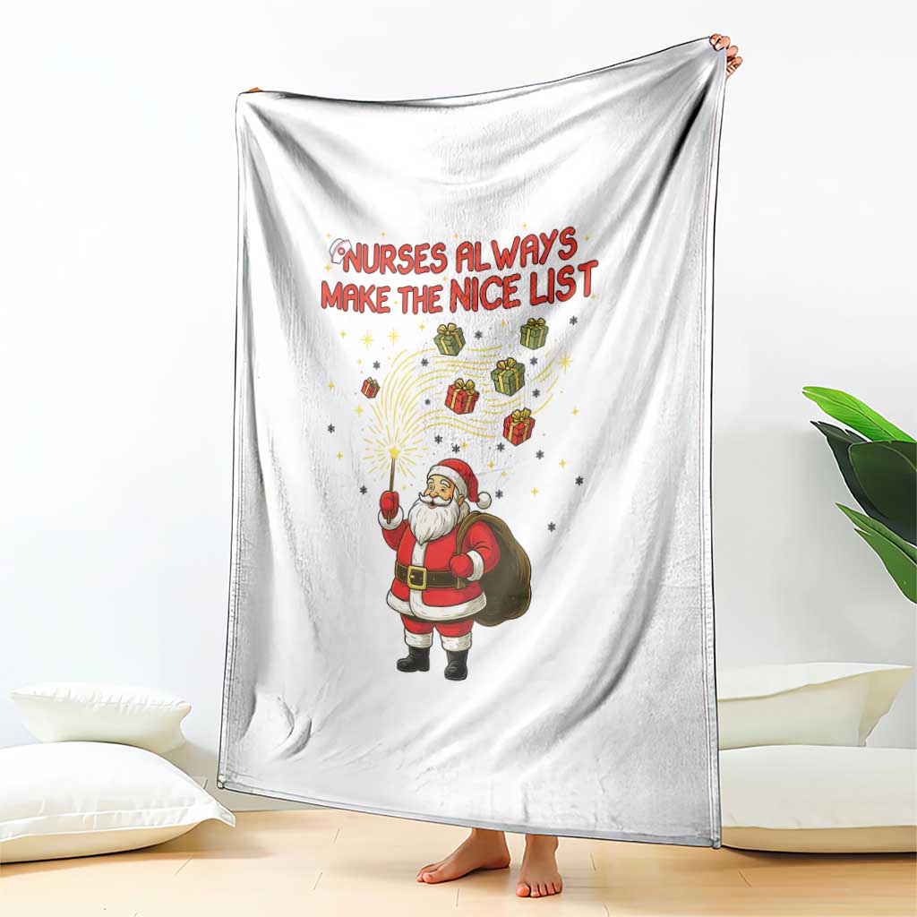 Funny Nurse Christmas Throw Blanket Nurses Always Make The Nice List - Wonder Print Shop