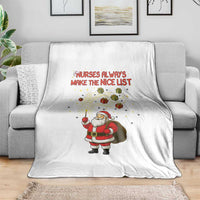 Funny Nurse Christmas Throw Blanket Nurses Always Make The Nice List - Wonder Print Shop