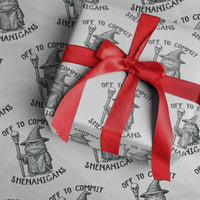 Wizard Frog Wrapping Paper Roll Funny Off to Commit Shenanigans