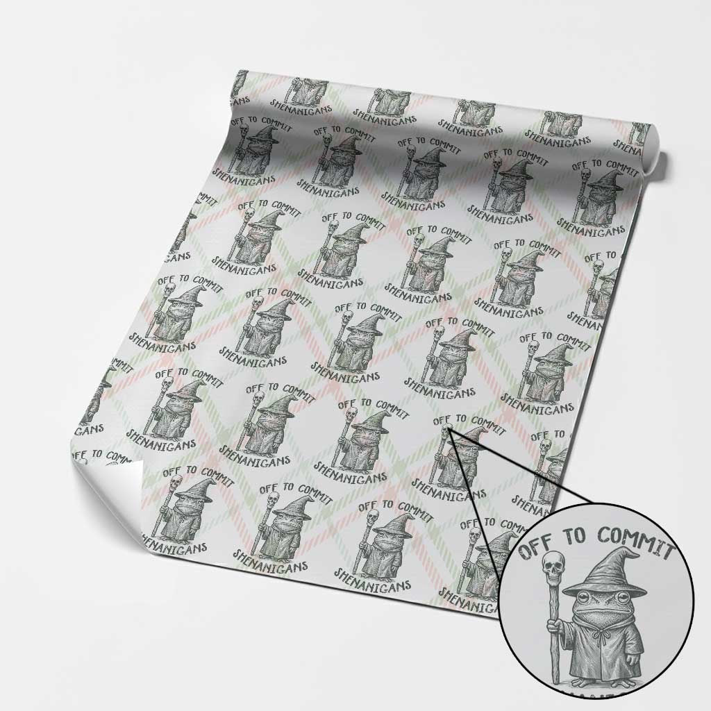 Wizard Frog Wrapping Paper Roll Funny Off to Commit Shenanigans