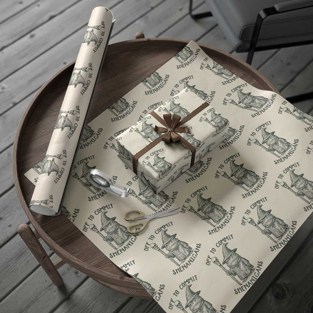 Wizard Frog Wrapping Paper Roll Funny Off to Commit Shenanigans
