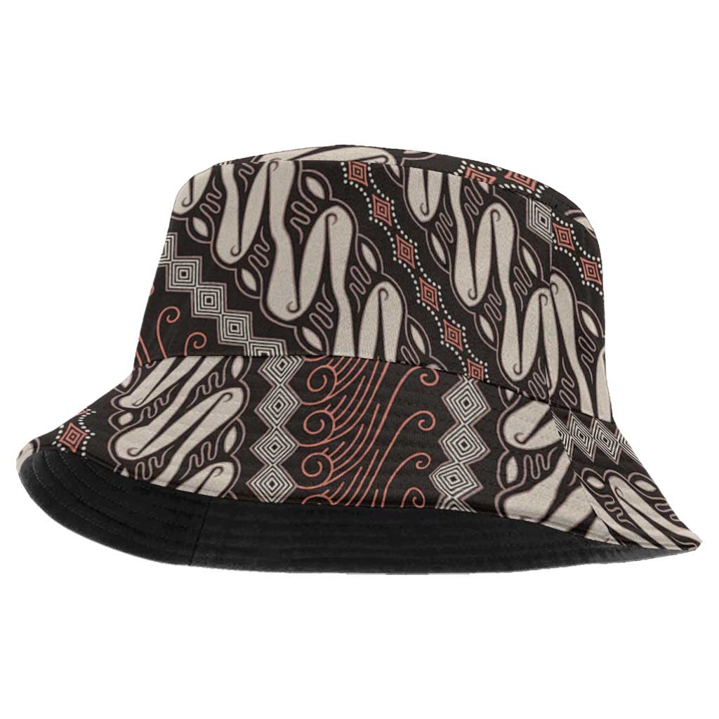 Yogyakarta Parang Batik Motifs Bucket Hat Indonesian Traditional Pattern