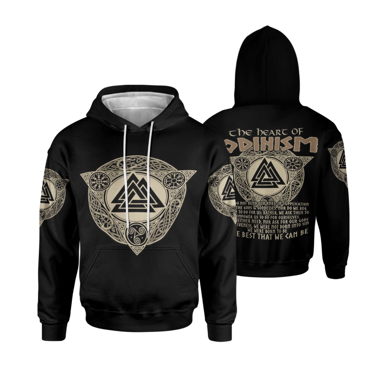 Viking Clothing THE HEART OF Odinism Hoodie RLT12 - Wonder Print Shop