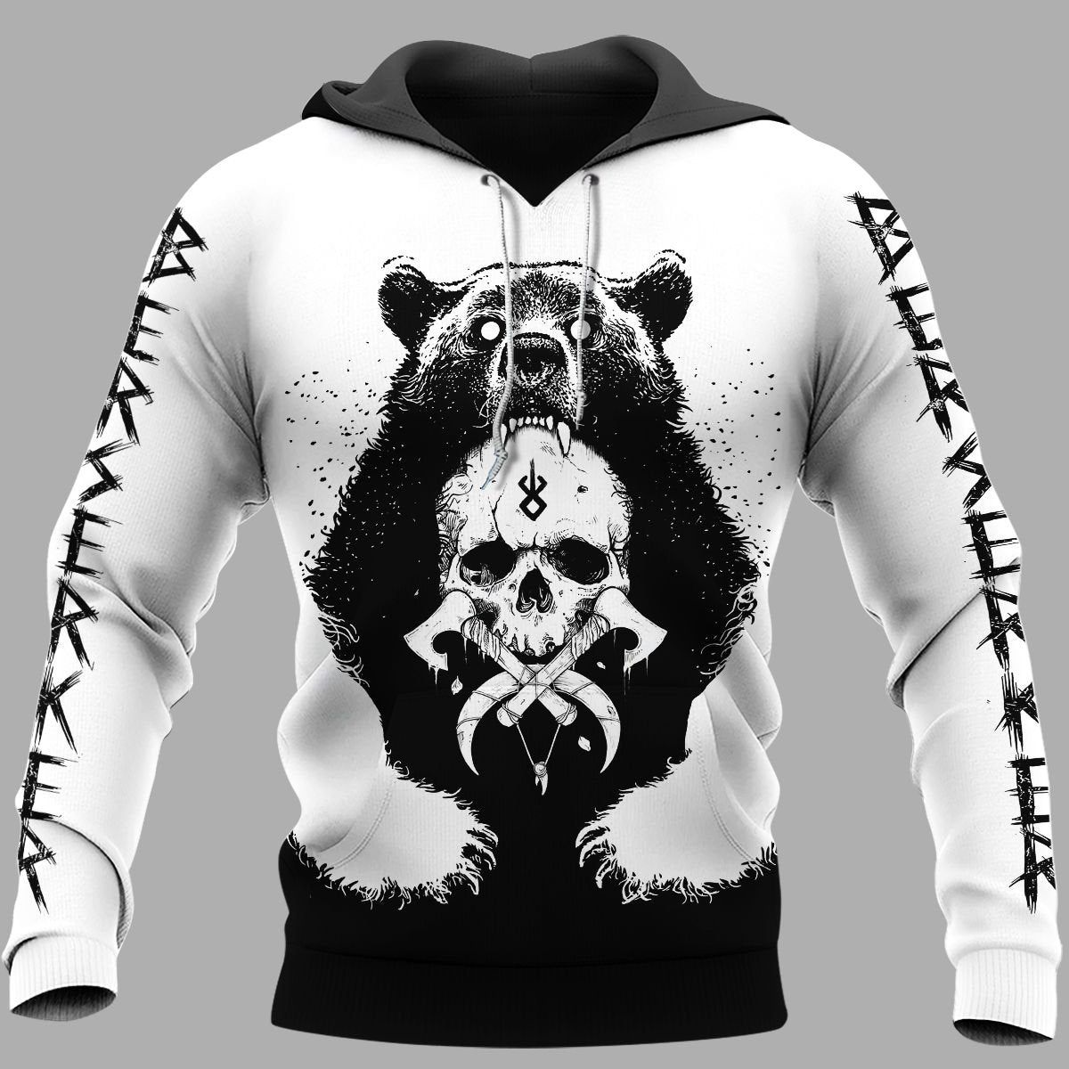 Viking Clothing Bear Claws and Yggdrasil Viking Hoodie RLT12 - Wonder Print Shop