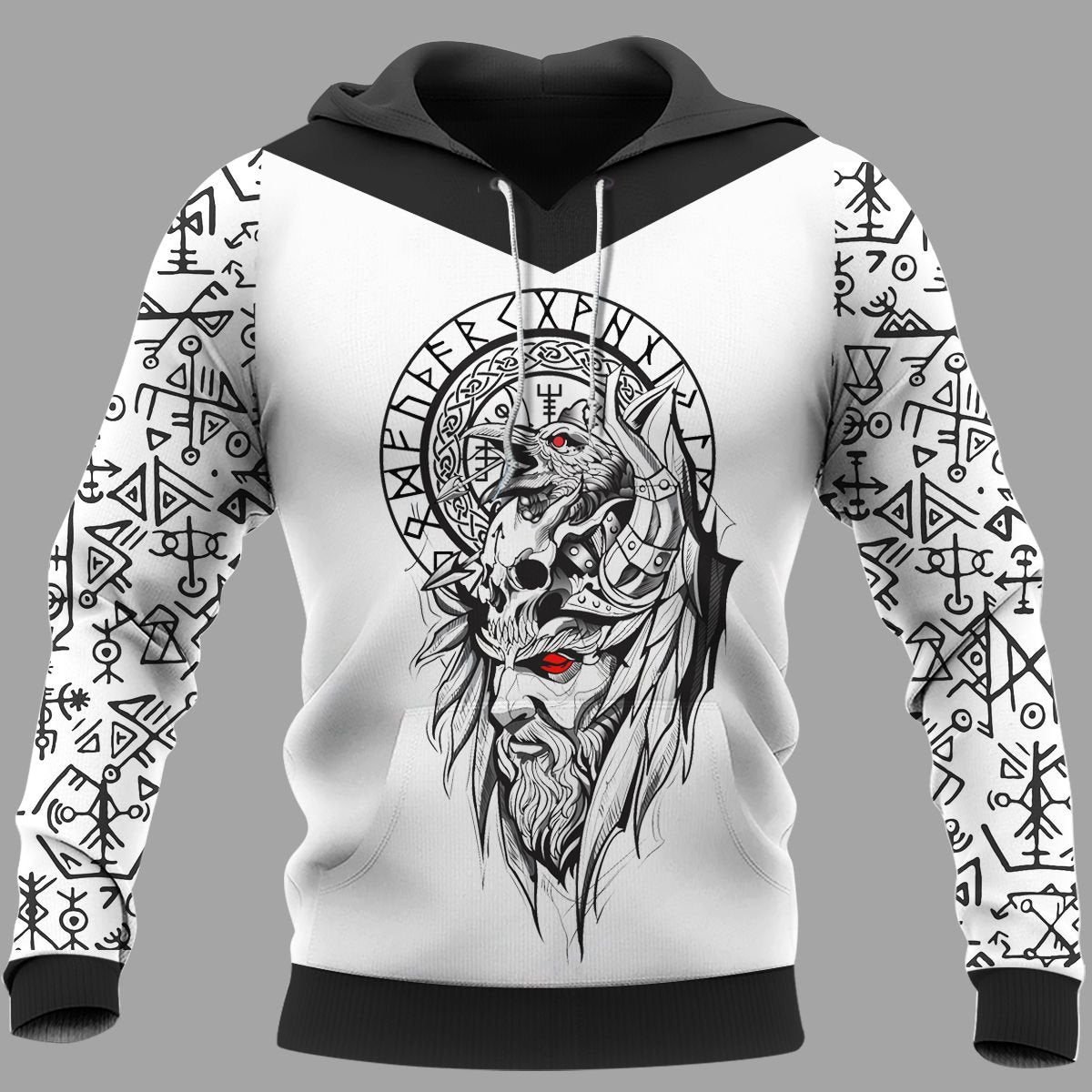 Viking Clothing Odin Raven Raven Vegvisir Hoodie RLT12 - Wonder Print Shop