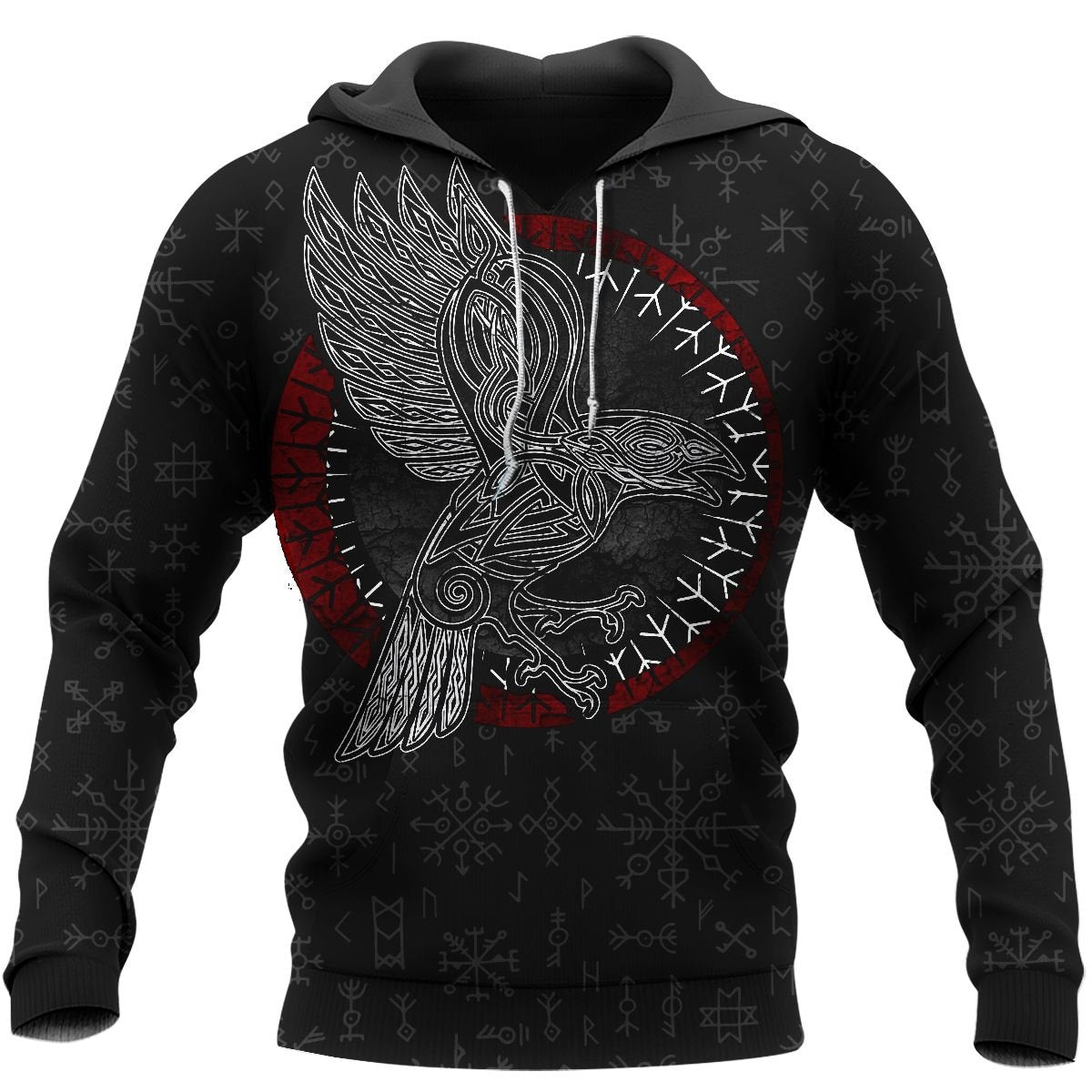 Viking Clothing Raven Hammer Spear Odin Hoodie RLT12 - Wonder Print Shop