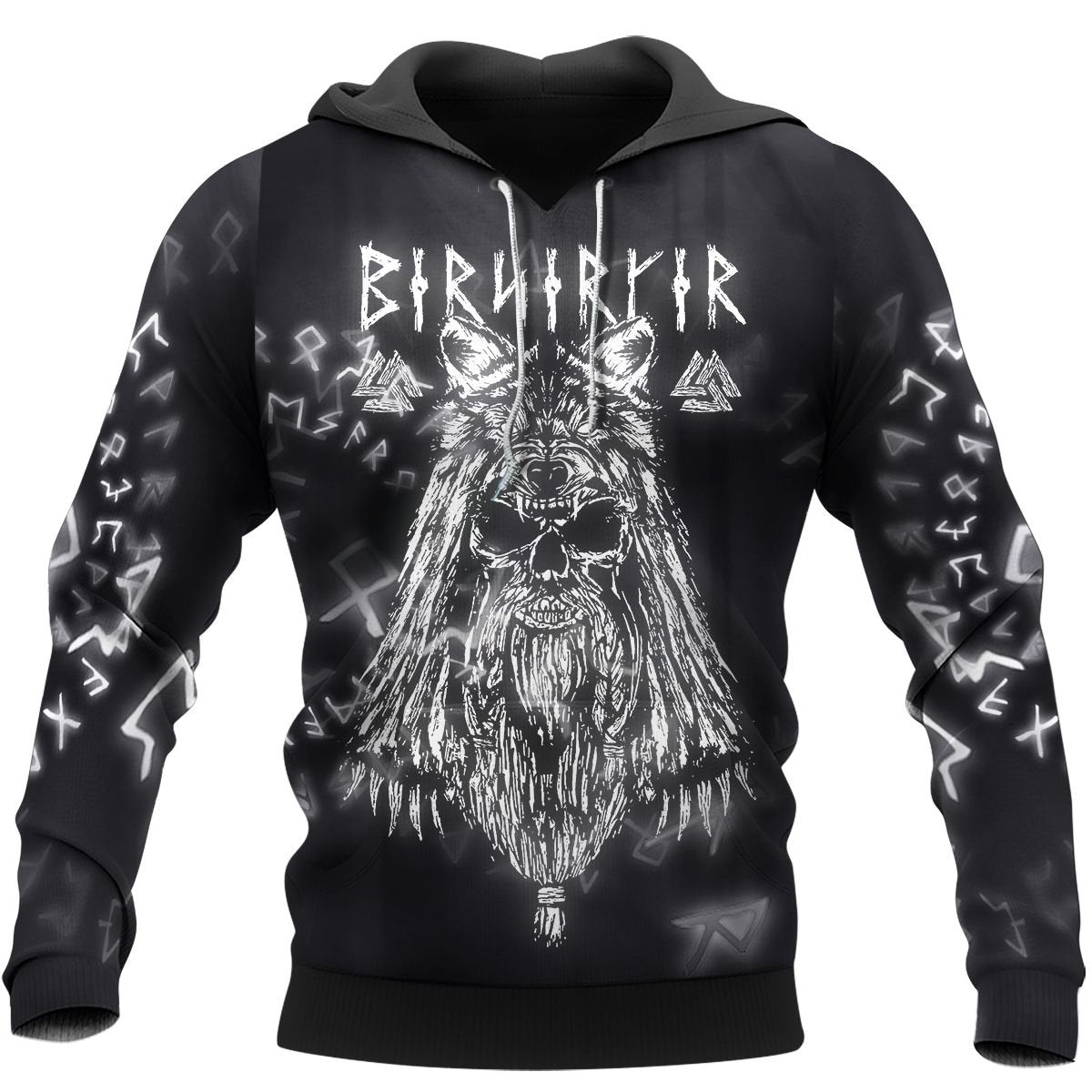 Viking Clothing Viking Fenrir Rune Hoodie RLT12 - Wonder Print Shop