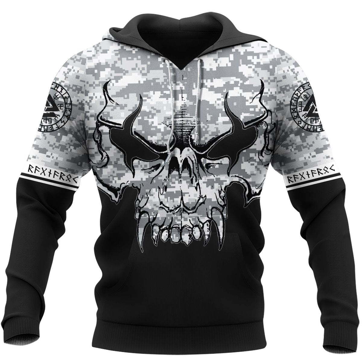 Viking Clothing Viking With Camo Hoodie RLT12 - Wonder Print Shop