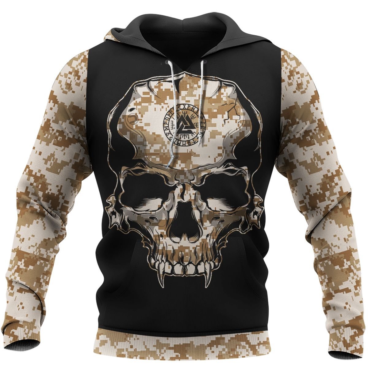 Viking Clothing Viking Camo Valknut Rune Hoodie RLT12 - Wonder Print Shop