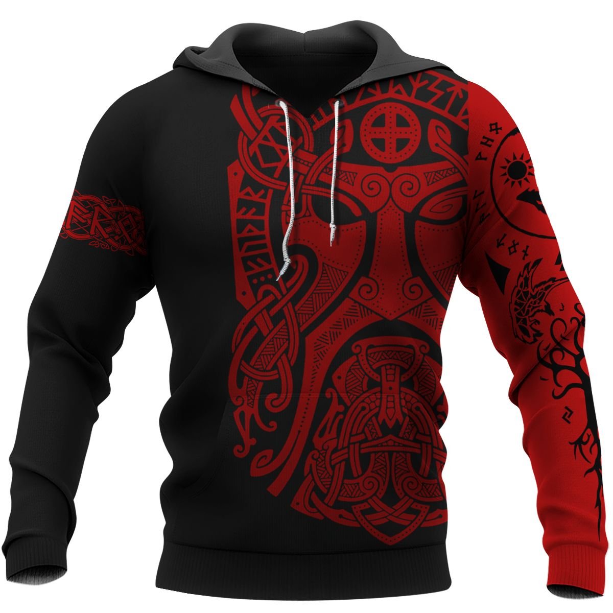 Viking Clothing Odin Art Bear Vegvisir Viking Hoodie RLT12 - Wonder Print Shop