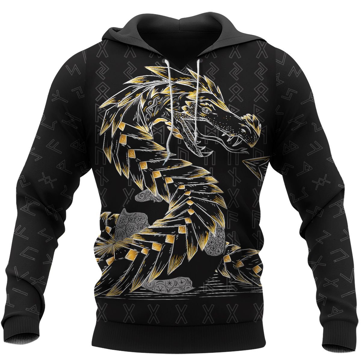 Viking Clothing Odin and Jormungandr Viking Hoodie RLT12 - Wonder Print Shop