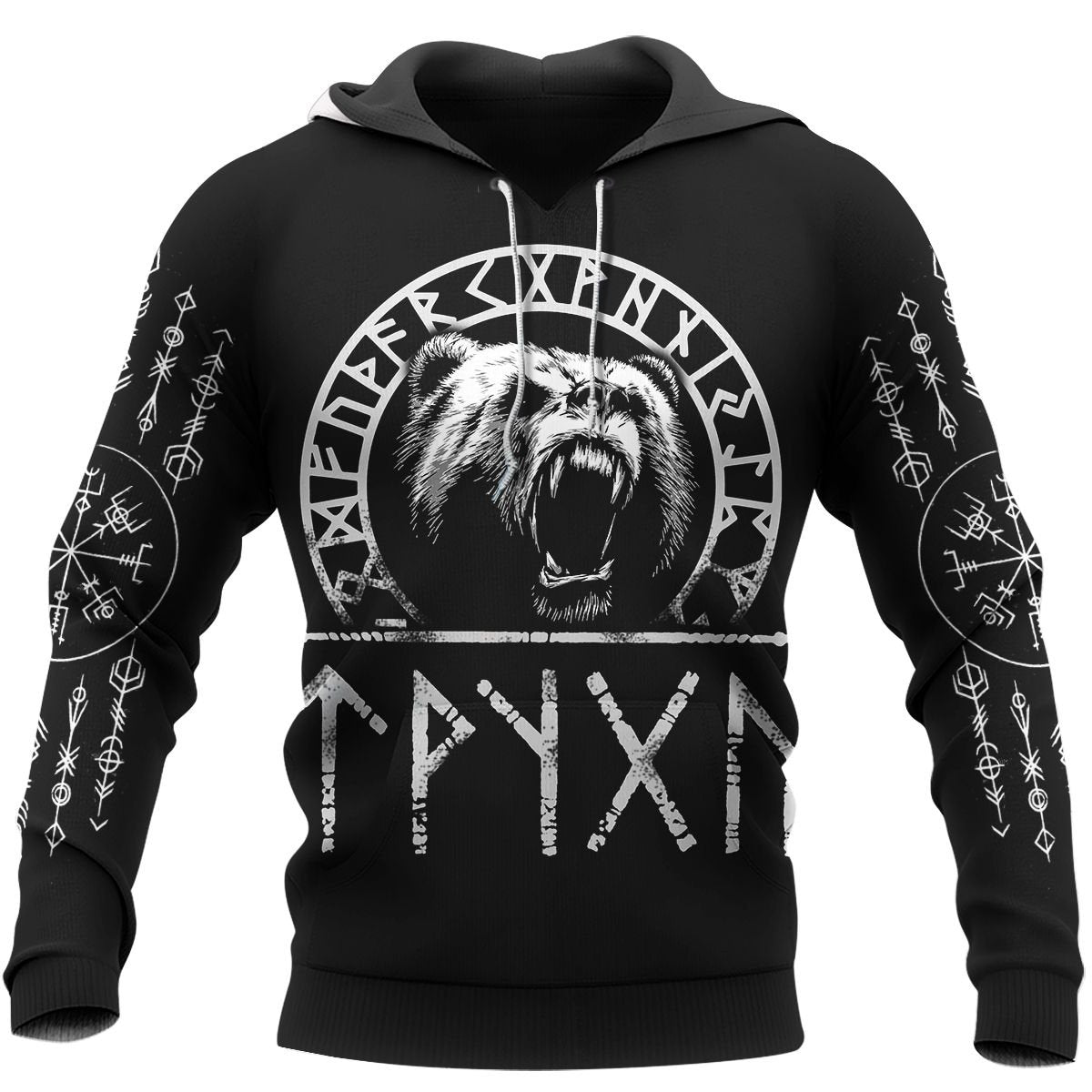 Viking Clothing Viking Bear Raven Viking Hoodie RLT12 - Wonder Print Shop