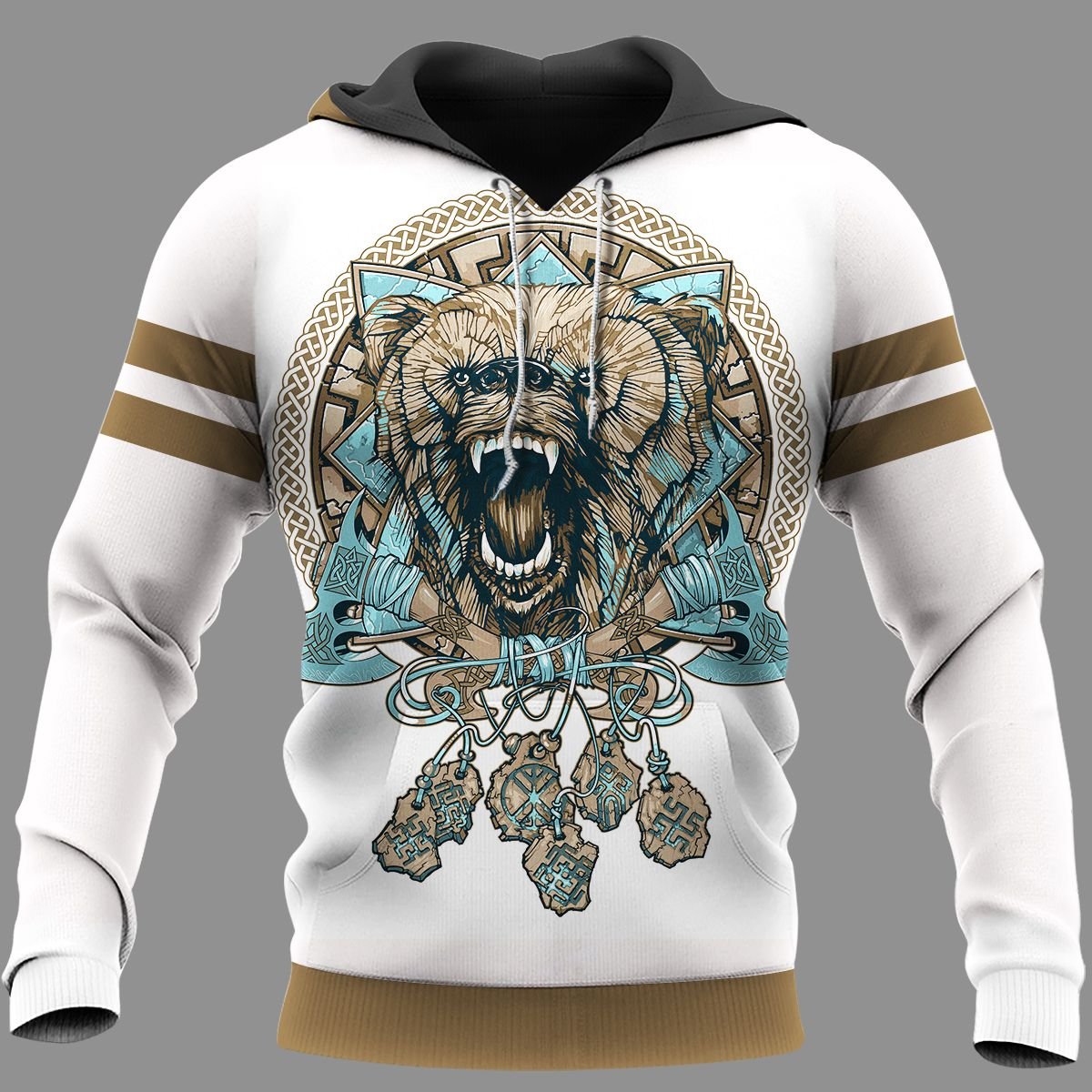 Viking Clothing Wolf Graphic Viking Hoodie RLT12 - Wonder Print Shop