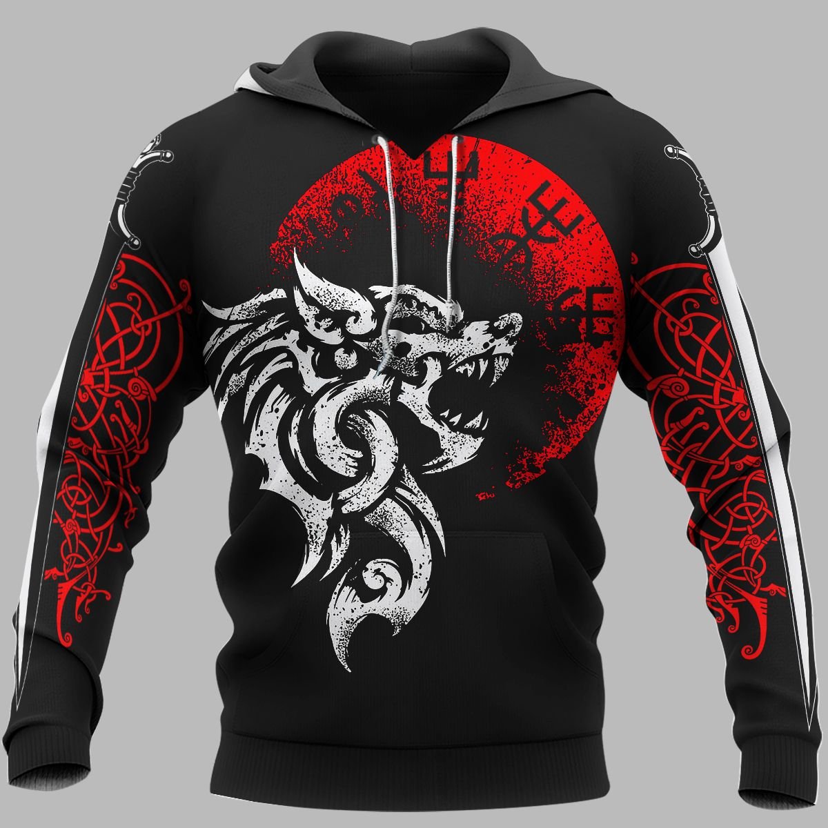 Viking Clothing FENRIR Vegvisir Viking Hoodie RLT12 - Wonder Print Shop