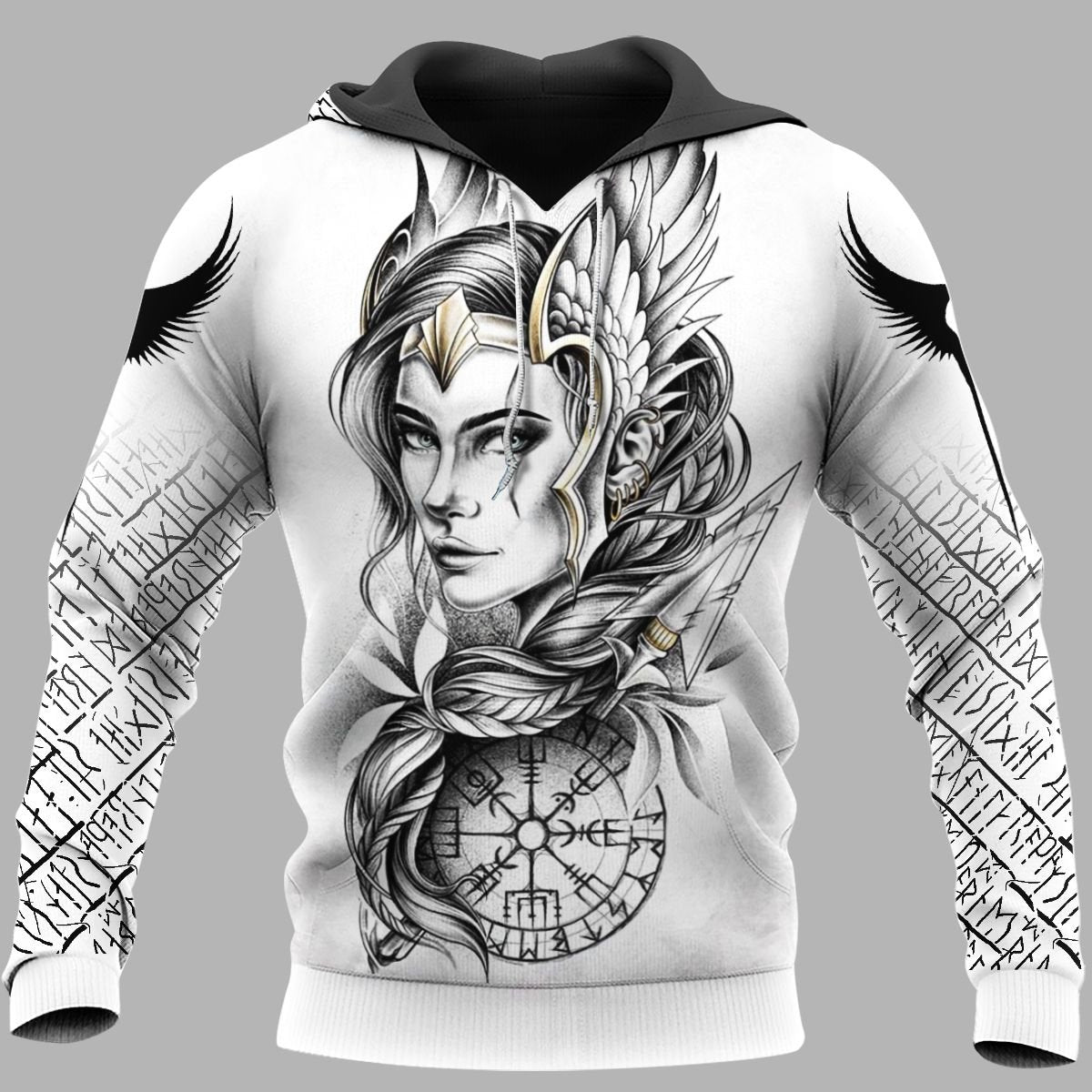 Viking Clothing Goddess Freya Vegvisir Hoodie RLT12 - Wonder Print Shop