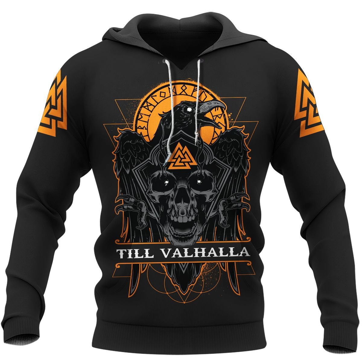 Viking Clothing Till Valhalla Raven Viking Hoodie RLT12 - Wonder Print Shop