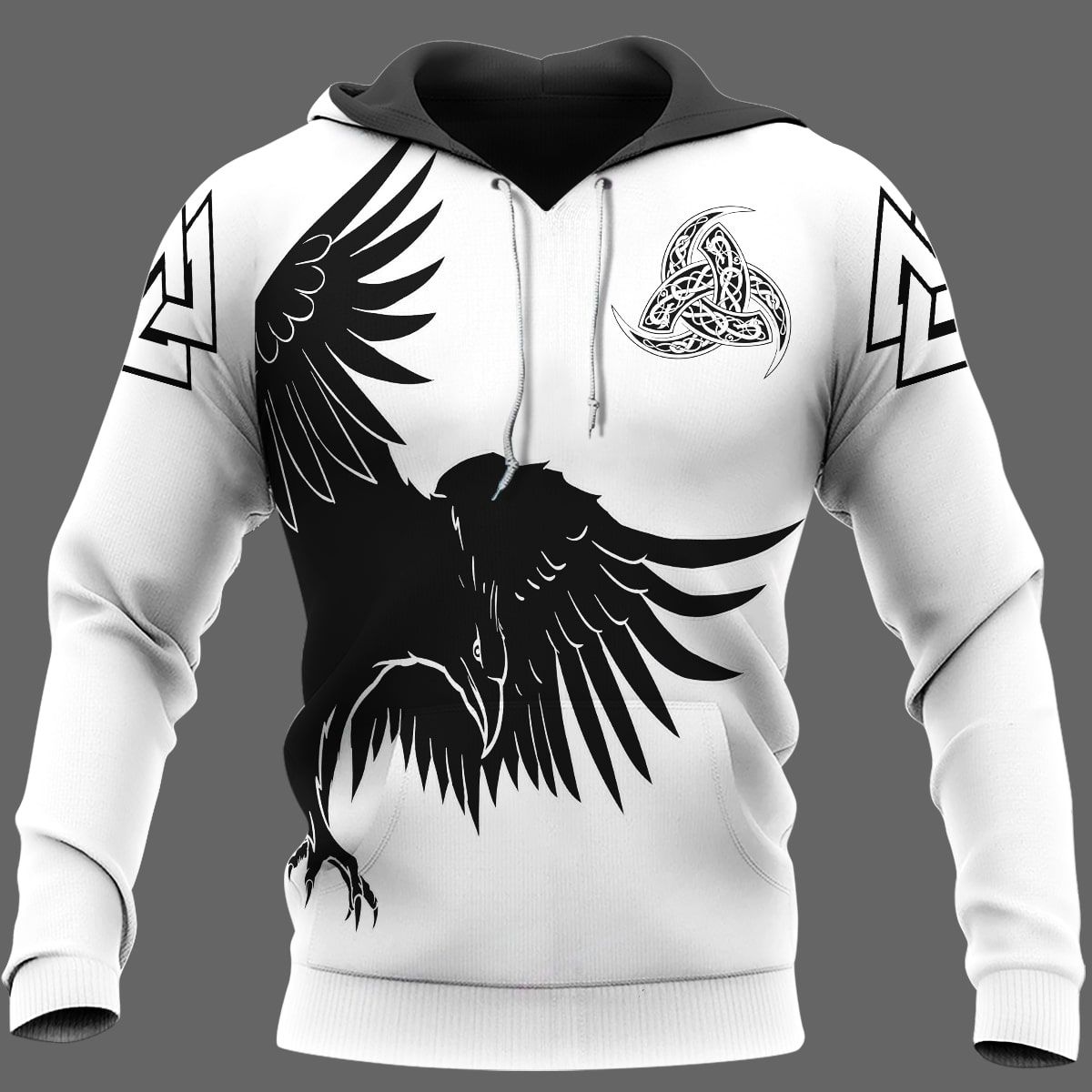 Viking Clothing Huginn and Muninn Raven Of Odin Viking Hoodie RLT12 - Wonder Print Shop