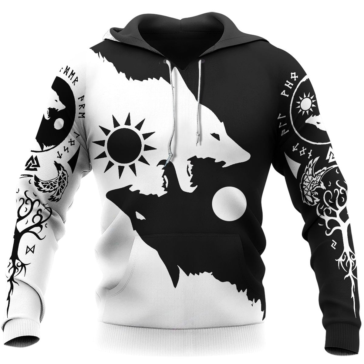 Viking Clothing Viking SKOLL and HATI Hoodie RLT12 - Wonder Print Shop