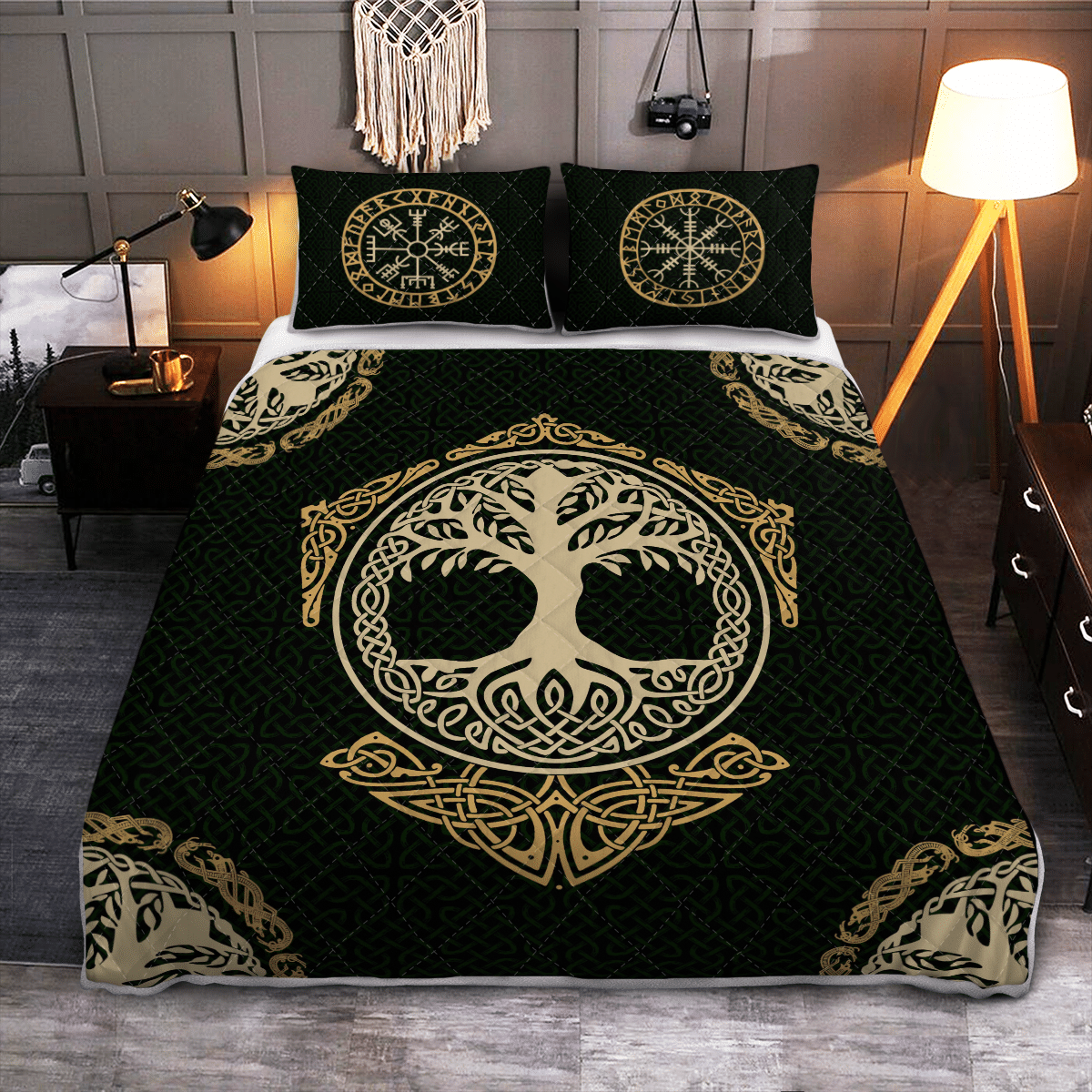 viking-quilt-bed-set-hugin-and-munin-odins-ravens-yggdrasil