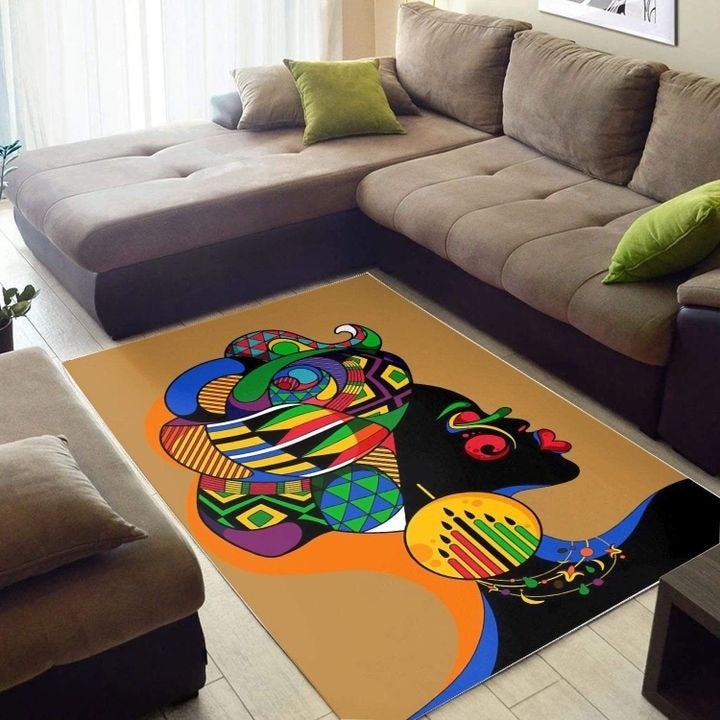 Wonder Print Shop Area Rug Woman With Colorful Head Area Rug LT10 - Wonder Print Shop