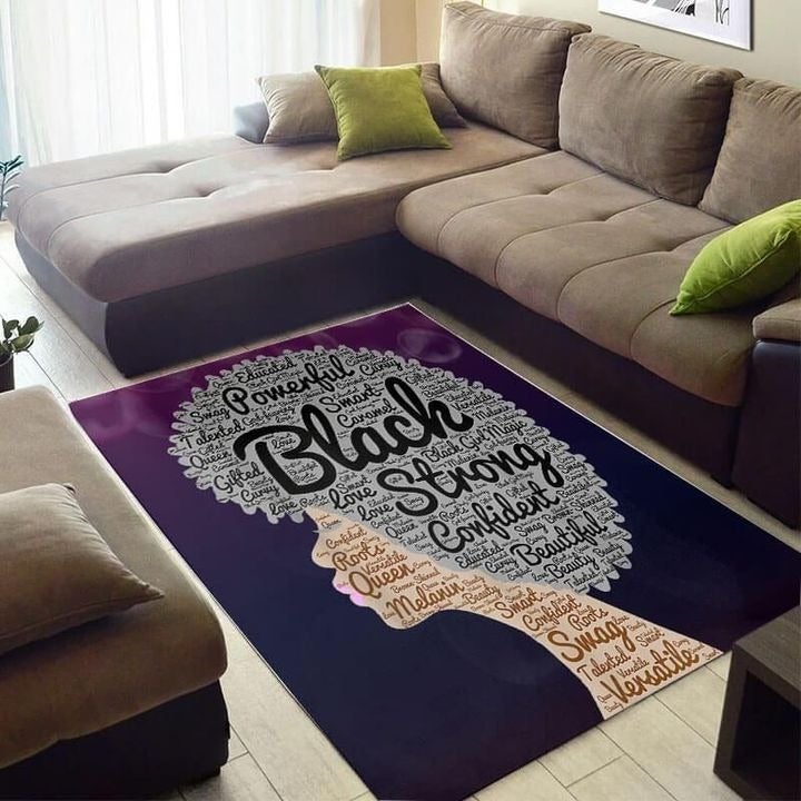 Wonder Print Shop Area Rug Fancy Natural Hair Melanin Afro Woman Design Floor Area Rug LT10 - Wonder Print Shop