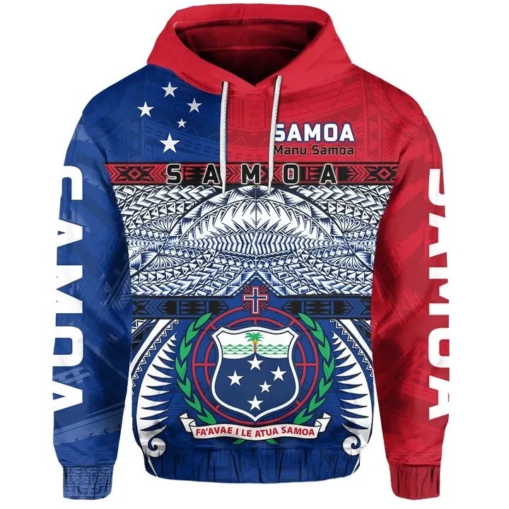 Samoa Hoodie - Manu Samoa Pullover Hoodie Rugby Style - Wonder Print Shop