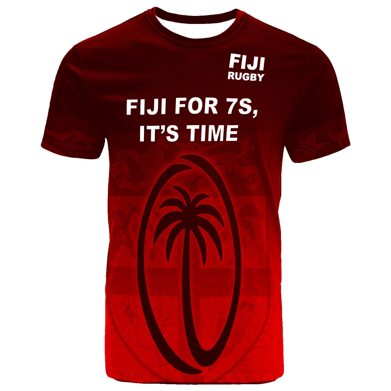 Fiji Rugby T Shirt Fiji For 7s, It's Time Red RLT7 - Wonder Print Shop