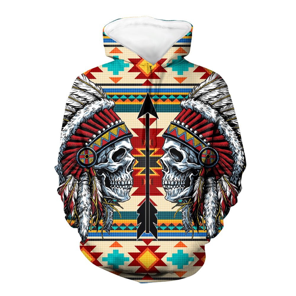 Skull Chief Native American 3D Hoodie LT10 - Wonder Print Shop