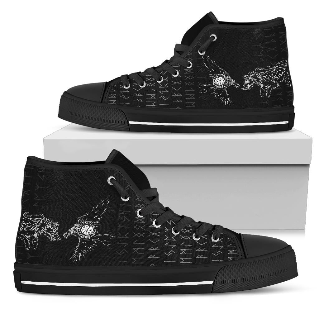 viking-high-top-shoes-raven-and-wolf-special-tattoo