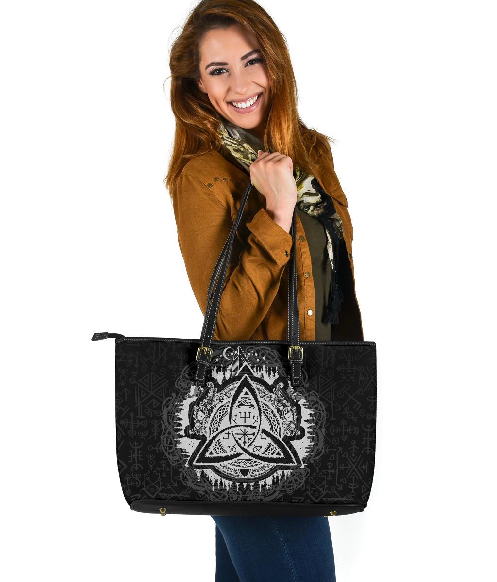 Viking Large Leather Tote Dragon Celtic RLT12 - Wonder Print Shop