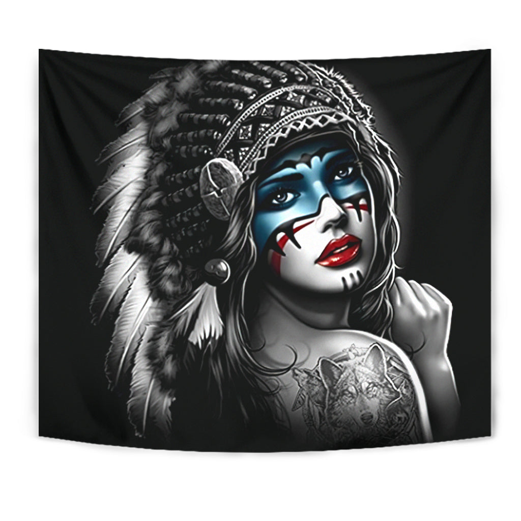 Native American Girl Tapestry LT10 - Wonder Print Shop