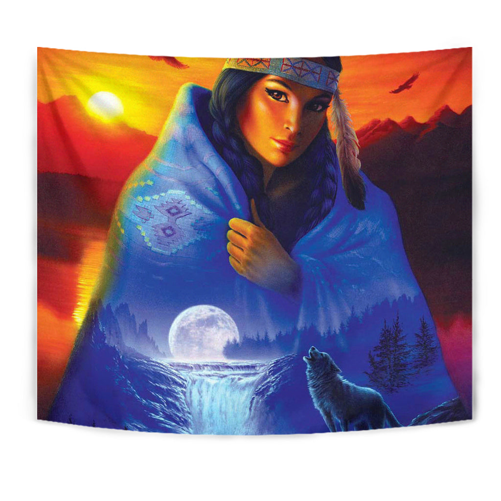 Native American Girl Tapestry LT10 - Wonder Print Shop