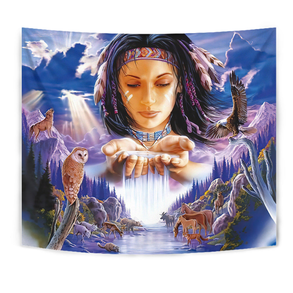 Native American Girl Tapestry LT10 - Wonder Print Shop