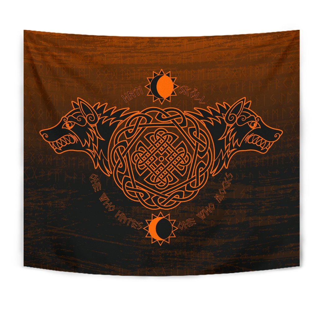 viking-tapestry-skoll-and-hati-orange